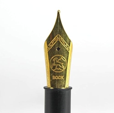 Pluma estilográfica Bock con carcasa Bock # 6 Placa de oro | Peter Bock | #250 Bock Triple (Medium (M))