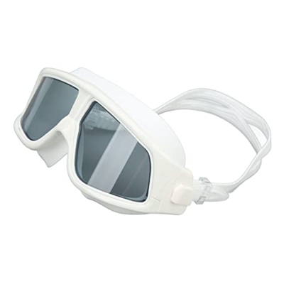 Huairdum Gafas de natación, Gafas de Buceo seguras Que evitan el empañamiento. Protección UV de Moda con Estuche para Adultos Blanco