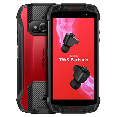 Smartphone Resistente Ulefone Armor 15 (Auriculares TWS Integrados), Android 12, Altavoces Estéreo Dobles, 5,45'' HD+ IP68 Teléfono Antigolpes, Helio 