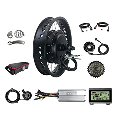 YUXINCAI Kit De Conversión De Bicicleta Electrónica De 48 V 1500 W, Kit De Conversión De Motor De Bicicleta Eléctrica De Rueda Trasera, con Pantalla L