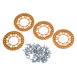 Anillos exteriores de rueda RC, llantas de 1,9 pulgadas, 4 Uds., mecanizado CNC, aumento de la estabilidad, circlips únicos, anillos exteriores de rue características