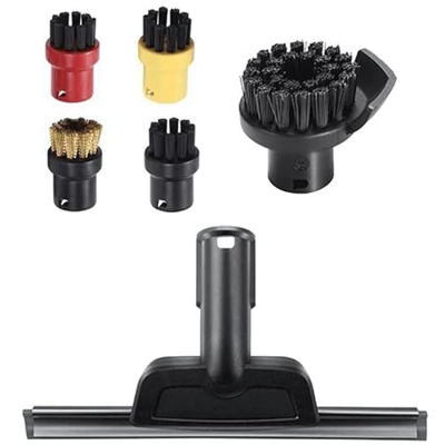 VUBLY Cepillo redondo para boquilla de ventana compatible con Karcher SC1 SC2 SC3 SC4 SC5 compatible con limpiador de vapor, cepillos de barrenda, acc