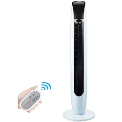 FETION Ventilador de Torre sin aspas Ventilador de refrigeración oscilante silencioso Ventilador de pie con Pedestal con Control Remoto y 3 velocidade en oferta