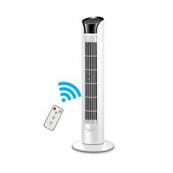 FETION Ventilador de Torre oscilante silencioso de 31 '' con Pantalla LED, Control Remoto, 3 velocidades, Temporizador de 4 Horas for el hogar y la Of características