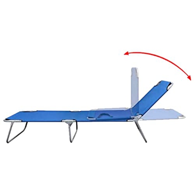 AC Tumbona Plegable de Aluminio, reclinable Varias Posiciones, Tejido Oxford, para Jardín Exterior Piscina Terraza Camping Carga 120 kg Color Azul. 18