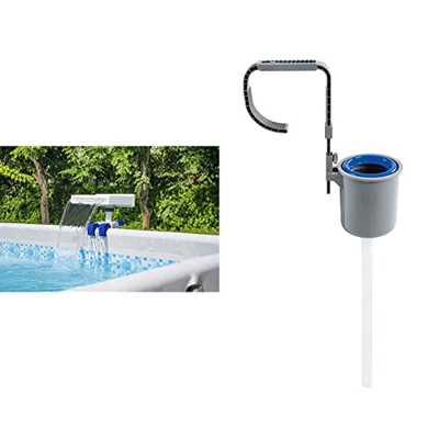 Bestway Flowclear™ Cascada con luz led + 58233 Skimmer de Superficie para Piscina Desmontable con Depuradora de Cartucho de 2.006 L/H