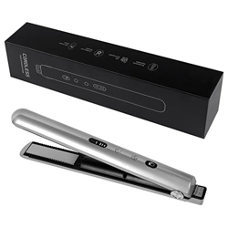 Plancha de pelo y rizador 2 en 1 USB, recargable, para rizos y alisados, temperatura ajustable, revestimiento de cerámica, plancha lisa, calentamiento características