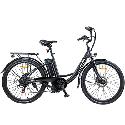 Myatu 26" E- Citybike - Cambio de cadena para bicicleta eléctrica (250 W, 12,5 Ah36 V, 6 velocidades), color negro