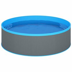 Deufre Piscina Desmontable Redonda, Piscinas Desmontables Grandes, Piscina Acero 350x90 cm Gris y Azul en oferta
