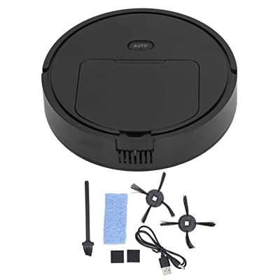 Robot Aspirador Y Fregona, Robot Aspirador Inteligente 3 en 1 con Batería de 1200 MAh, Carga USB Silenciosa Aspiradora Robótica Automática para Pelo d