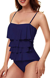 Bañadores Mujer con Volantes Traje de baño de Una Pieza Push Up Bikini Deportivo en Capas Control del Vientre precio