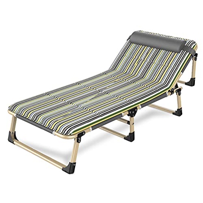 Cama para Acampar con colchón, sillón reclinable Plegable portátil Ajustable, Cama para Dormir Ligera y Plegable para Acampar para el hogar/Acampar/Vi