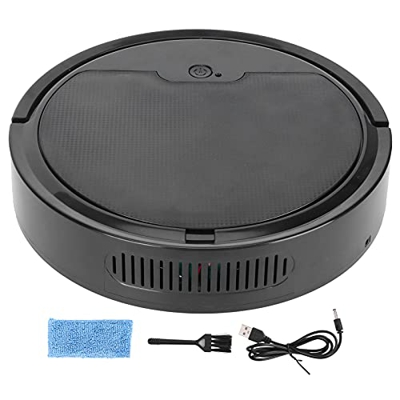 EVTSCAN Robot aspiradora Barrido trapeador, Robot de Barrido hogar Inteligente Mini aspiradora robótica con Control de aplicación Negro