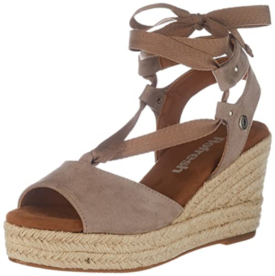 Refresh 79808, Sandalias con cuña Mujer, Taupe, 37 EU