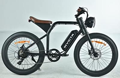 Invicta FLIKY, Bicicleta eléctrica. Ebike 24", Aluminio, Shimano 7V, Motor 350W, Bateria Litio Extraible 48V 10Ah, Color Negro Mate, Tamaño Normal