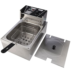 Freidora eléctrica de 6L Freidora profunda Freidora de encimera Freidora de chips de acero inoxidable Tanque de grasa Cesta de malla interna antiadher precio