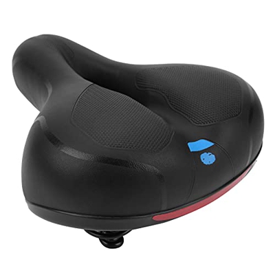 Agatige Sillín de Bicicleta, cojín de Asiento de Bicicleta Ancho Tallado en Hueco de Cuero Artificial Funda de sillín de Bicicleta de montaña Asiento 