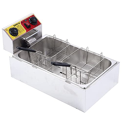 RHANA Freidora 3000W, 12L Acero Inoxidable Freidora Profunda con Temporizador y Control de Temperatura Cesta de Aceite extraíble Fácil de Limpiar Asar