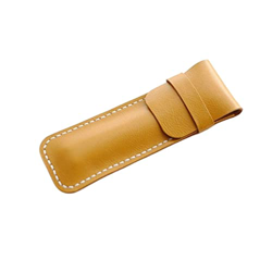 Leonnn Bolso de Cuero Hecho a Mano for Pluma estilográfica Papelería Escolar Bolso de Cuero con Tapa (Color : Dark Blue) características