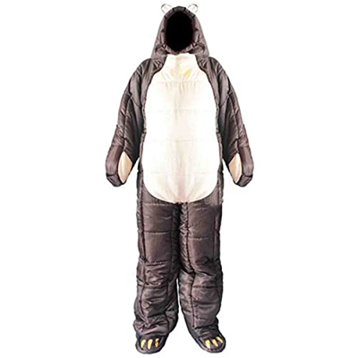 Saco de Dormir portátil En Forma de Oso 3 Estaciones Clima cálido y Fresco Sacos de Dormir de Cuerpo Completo Impermeables y Ligeros con diseño de Cre