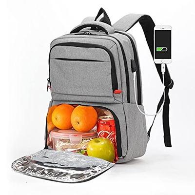 scosao Mochila Nevera Térmica Bolsa de Refrigeración, Multifunción Mochila para Portátiles con Puerto de Carga USB, para Hombres y Mujeres, Trabajo Es