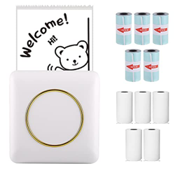 Mini impresora de bolsillo, impresora portátil ConBlom impresora de fotos sin tinta con 10 rollos de papel térmico para Android e IOS, impresora inalá características