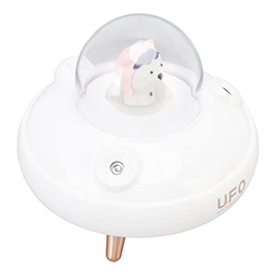 Humidificador de Doble Boquilla, Humidificador de Luz Nocturna Recargable por USB en Forma de Ovni, Antiquema en Seco, Batería de 400 Ml, 2000 MAh, Hi