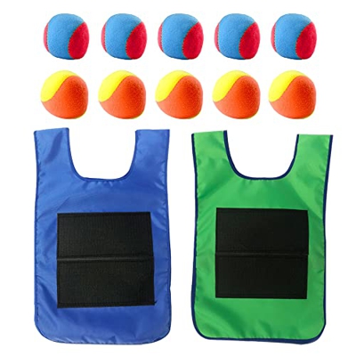 CJBIN Dodgeball Juego Chalecos, 2 Unids Chalecos de Juego de Dodgeball con 10 Pelota Pegajosa, Juego Chaleco Dodgeball, para Juegos de Actividades Inf