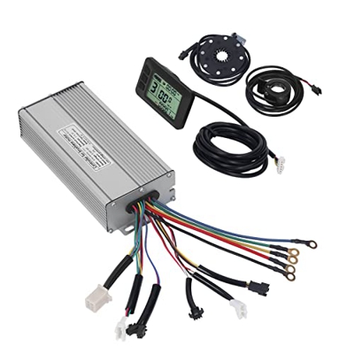Conjunto de Panel de Controlador, Controlador de Motor de Bicicleta Eléctrica con Carcasa Acanalada Impermeable 15a con Acelerador para Bicicletas Elé