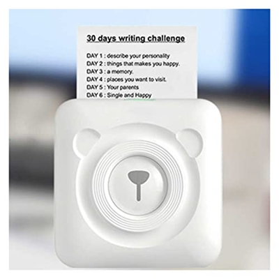 YFQHDD Portable Bluetooth 4.0 Photo Termal Impresora Wireless Inkless Mini Pocket Etiqueta Notas de Impresora Papeles de Impresora (Color : White, Siz