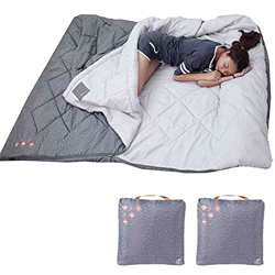 Saco de Dormir para la Familia, Adulto, Saco de Dormir de Gran tamaño, Ligero, Impermeable, para Clima cálido, 2 Almohadas para Acampar, Caminar, Hace características