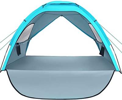 Tienda de campaña de playa refugio: 3-4 personas, grande, anti-UV, resistente al viento, portátil, ligero, toldo con suelo extensible al aire libre