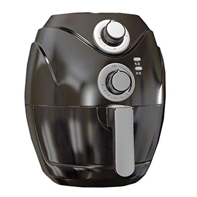 Freidora de aire sin aceite, con sistema de circulación de aire rápido, freidora de aire caliente de 2,5 l/1200 W con control de perilla doble para te