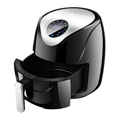 Freidora de aire de 5,5 l, 1500 W, sin aceite, aire caliente, freidora saludable para cocinar sin aceite, pantalla táctil LED, 8 modos, temperatura y 