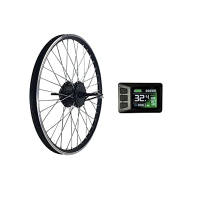 HYQW Kit De Conversión Bicicleta Eléctrica, Kit Ciclomotor Eléctrico De Tracción Trasera, Instrumento LCD7C, Motor De Cubo Delantero/Trasero, Kit De C