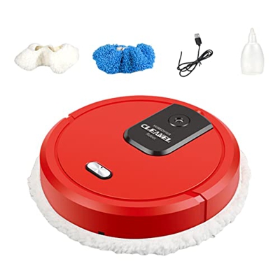 FCHMY Robot de Barrido Inteligente, Robot de Barrido automático doméstico, barredora automática de fregado rotativo de Alta frecuencia (Color : Red)