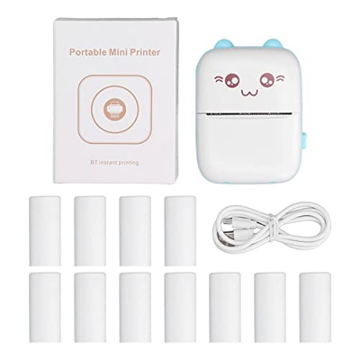 Mini Impresora de Bolsillo, Impresora Fotográfica Térmica de 200 Ppp, Impresora Inteligente Inalámbrica Bluetooth, Impresora de Bolsillo Instantánea c