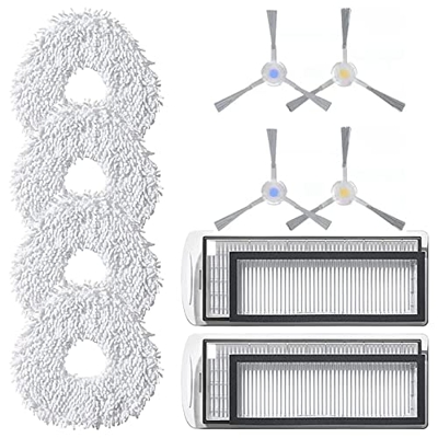 Tlilyy PañO de Mopa Reutilizable para Robot de Barrido Narwal T10 Piezas de Accesorios Mopa de Cepillo Lateral con Filtro de Microfibra