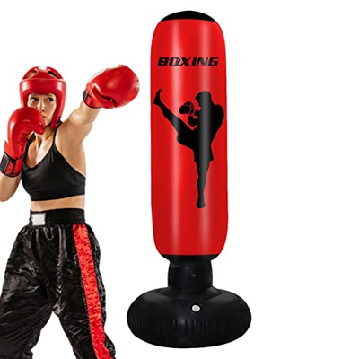 Umifica 4 Pcs Saco de Boxeo Inflable - Saco de Boxeo de Columna de 67 Pulgadas con Soporte - Saco de Boxeo para niños para Adultos Teenage Fitness Spo