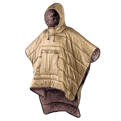 Saco de Dormir para Adultos - Manta con Capucha, Poncho Abrigo Cálido, Capa Resistente al Viento Resistente al Agua para Clima Frío al Aire Libre, Uso