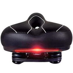 KIKAPA SillíN de Bicicleta con Luz Trasera Espesar Ensanchar Bicicleta CóModa LáMpara de Advertencia de Asiento Trasero de Ciclismo Hueco, Negro Blanc precio