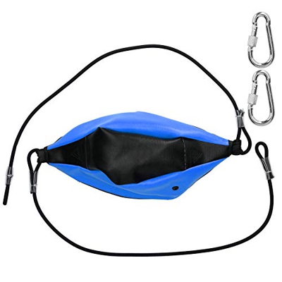 Vifemify Herramienta de Entrenamiento de Eslinga de Pelota de Boxeo de Material de Cuero PU peleas de Boxeo(Azul Negro)