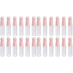 FRCOLOR 24 Piezas de Botellas de Cosméticos Recargables para Mujeres Muestras Mini Varita Vacía Tapa de Gato de Plástico Lápiz Labial Tubo Rosa Almace en oferta