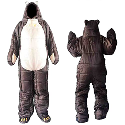 Saco de Dormir portátil para Adultos Sacos de Dormir de Cuerpo Completo Ligeros Impermeables para Clima cálido y frío en Forma de Oso con diseño de Cr en oferta