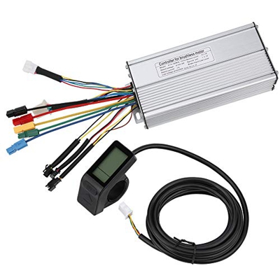 LARIAU Controlador sin escobillas de 36V/48V 30A y Bicicleta eléctrica KT LCD4, Kit de Pantalla de visualización, Conjunto de Conector Normal, Conecto