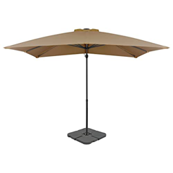 Outdoor Living – césped y jardín – Paraguas al aire libre con base portátil gris pardo en oferta