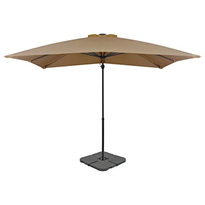 Outdoor Living – césped y jardín – Paraguas al aire libre con base portátil gris pardo