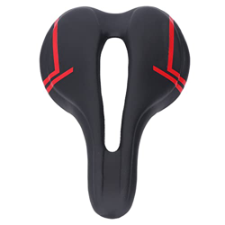 Sillín de bicicleta de montaña, cojín de asiento de bicicleta de cuero PU de microfibra, sillín de bicicleta transpirable hueco, cómodo cojín de asien características