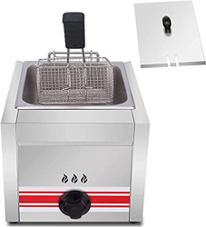 CRADZZA Máquina De Papas Fritas De Acero Inoxidable, Freidora De Gas De Gran Capacidad De 10L/20L/30L, Potencia De Fuego Ajustable Independiente, con  características