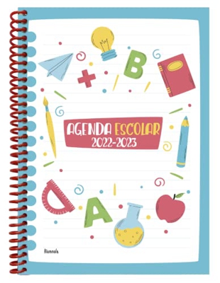 Agenda Escolar 2022-2023. // Semana Vista // Español // Espiral plástico y tapas protectores. tamaño 148 x 211. Tapa blanda